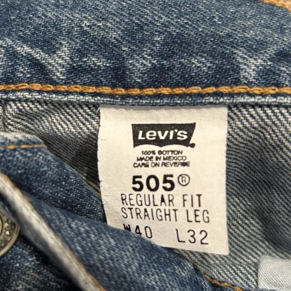Vintage Levi's 505 Regular Fit Straight Leg 40x32 NOS Red Tab Medium Blue NWT - Picture 6 of 11